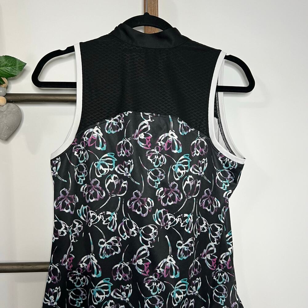 PGA Tour Airflux 1/4 Zip Sleeveless Golf Tank Black‎ Multicolor Size Medium - Picture 5 of 8